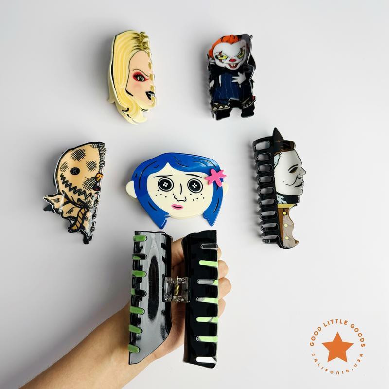 Button Eyes Hair Claw Clip