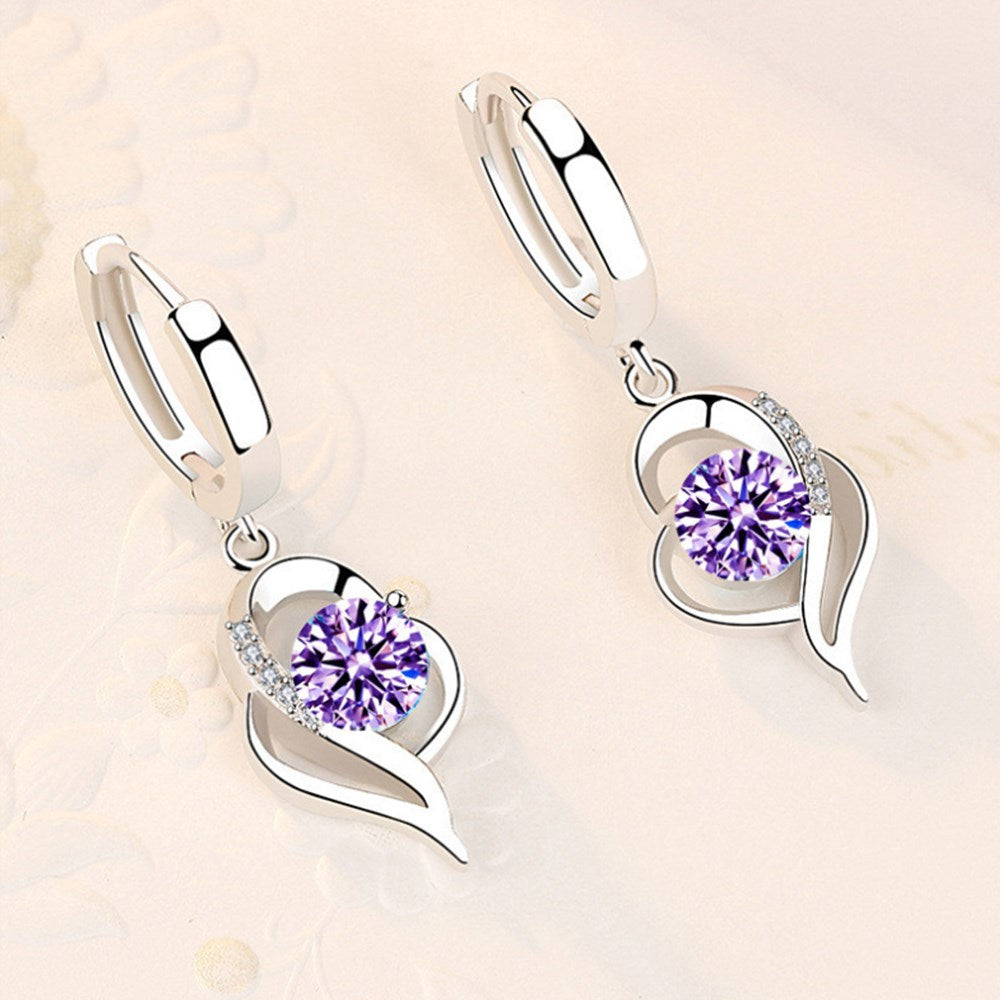 ð¥White Purple Crystal Zircon Hot Selling Earringsð¥