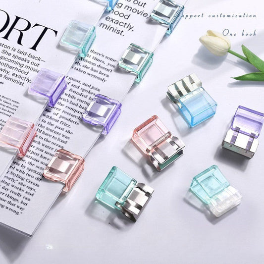 🌈 20 PCS Colorful Transparent Paper Clips – Reusable Paper & Document Holders✨