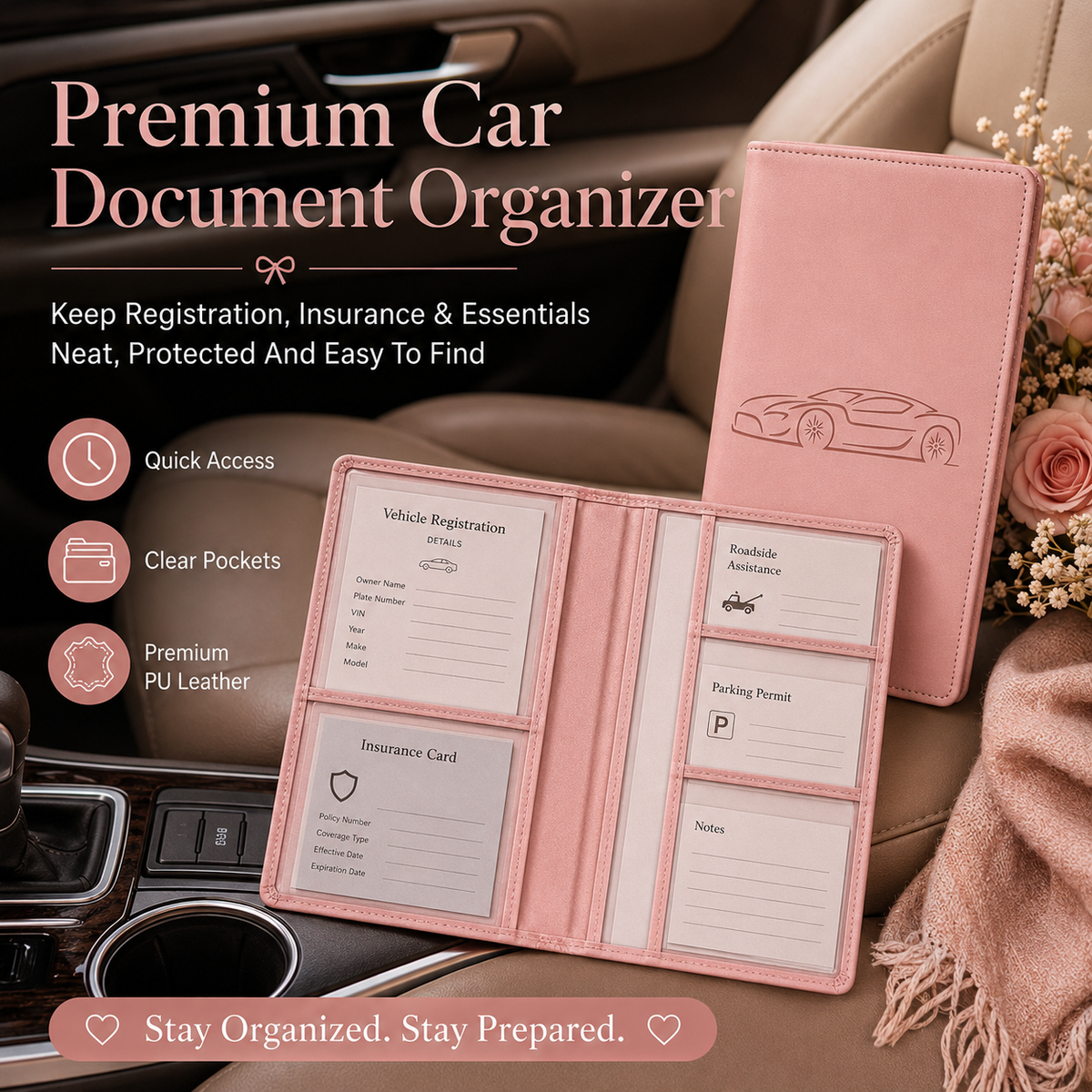 🔥 50% OFF | Best Seller 🏆 | Car Registration & Insurance Card Holder