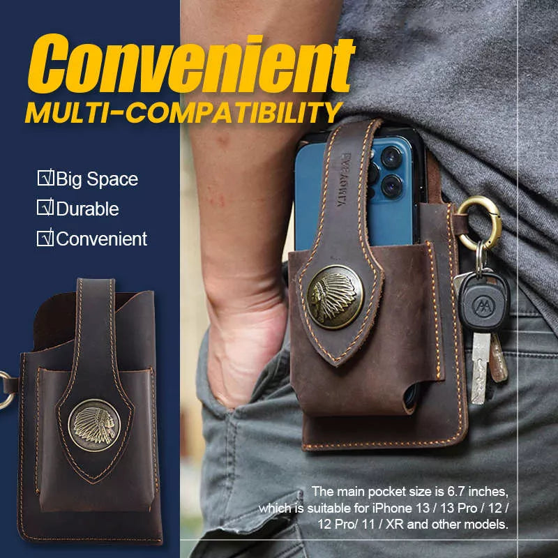 Multi-Function Leather Mobile Phone Bag