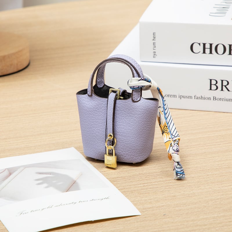 Mini Vegetable Basket Bag Pendant｜Hanging Accessories High Quality Leather Car Keychain｜Earphone Bag Pendant