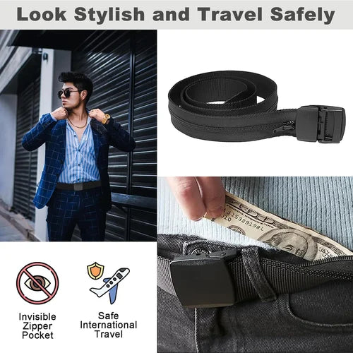 Anti Theft Tactical Belt with Hidden Money Pouch