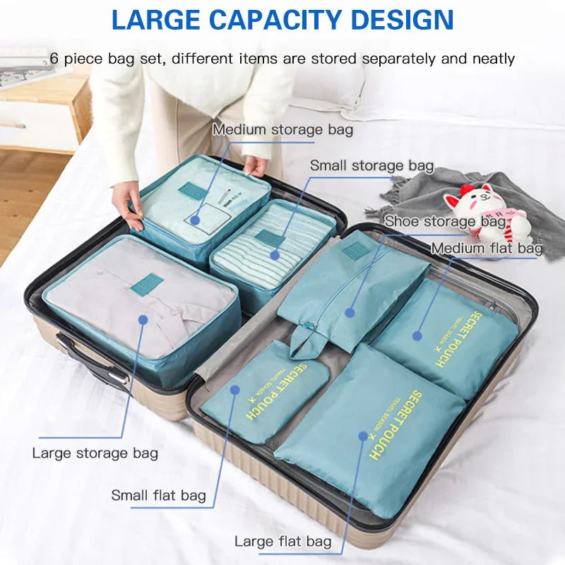 Set of 6 Travel Storage Bags