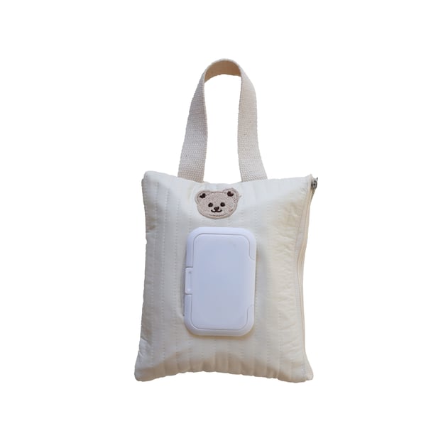 Reusable Wipes Pouch - Portable Refillable Paper Tissue Dispenser Travel Bag