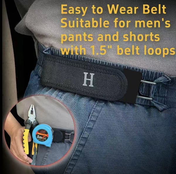 Tactical Metal Hook Elastic Belt (Unisex) - No Buckle Invisible Design | Soft Adjustable Side(2-Pack)