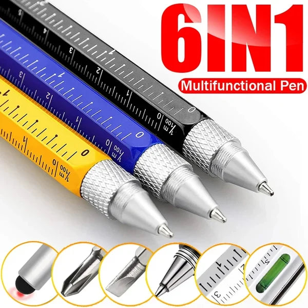 7 -in -1 Multifunctional pen can write and carry screw knife measurement tools