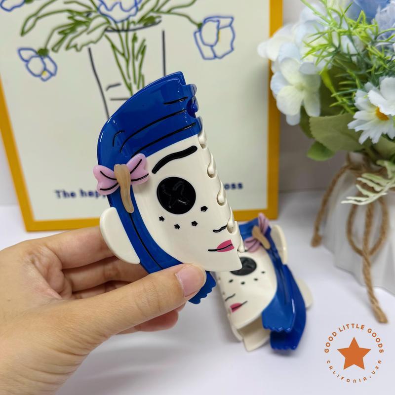 Button Eyes Hair Claw Clip