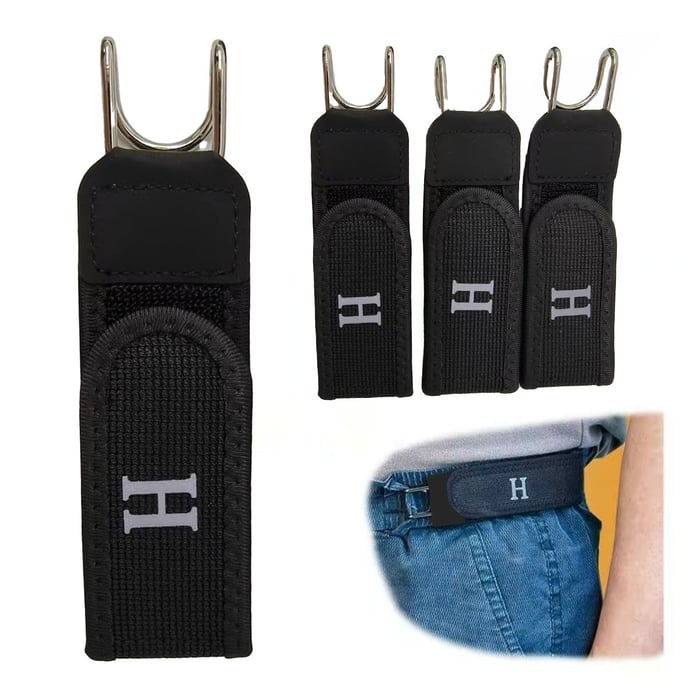 Tactical Metal Hook Elastic Belt (Unisex) - No Buckle Invisible Design | Soft Adjustable Side(2-Pack)