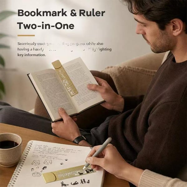 😻📏 Cat Lover’s 3-in-1 Metal Bookmark Ruler | Bookmark, Ruler & Coloring