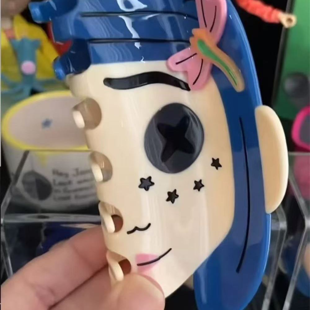 Button Eyes Hair Claw Clip