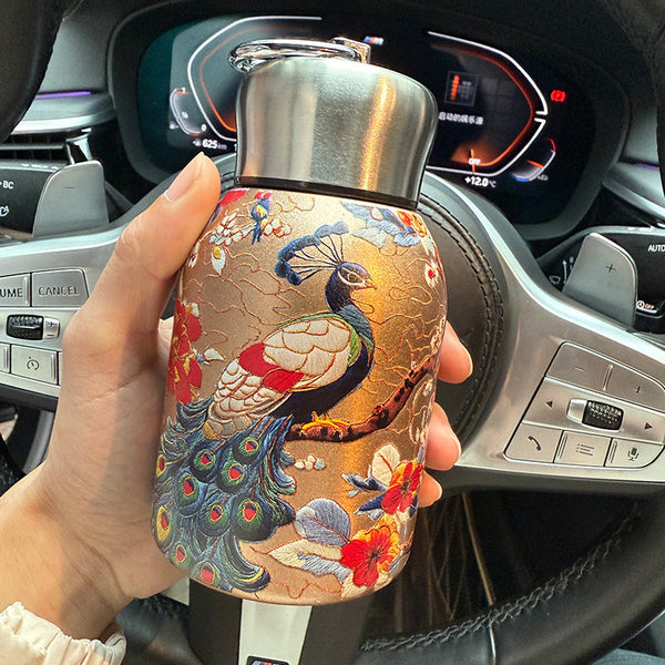 🔥Outdoor portable pocket royal peacock bottle