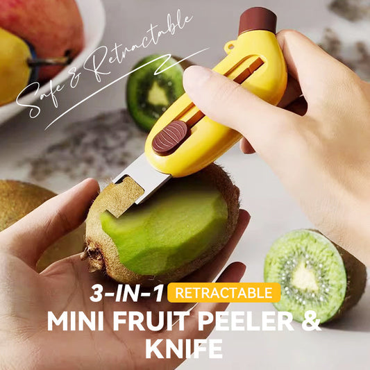 3-in-1 Retractable Mini Fruit Peeler and Knife