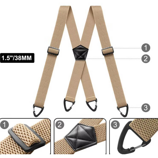 X-Back Suspenders with Hook Clips