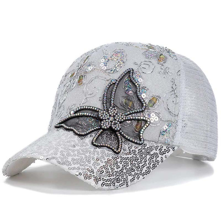 📢📢50% OFF !! ⏰👒Rhinestone Butterfly Sequin Baseball Cap🦋