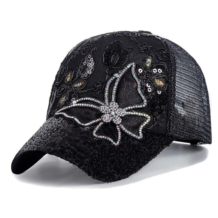 📢📢50% OFF !! ⏰👒Rhinestone Butterfly Sequin Baseball Cap🦋