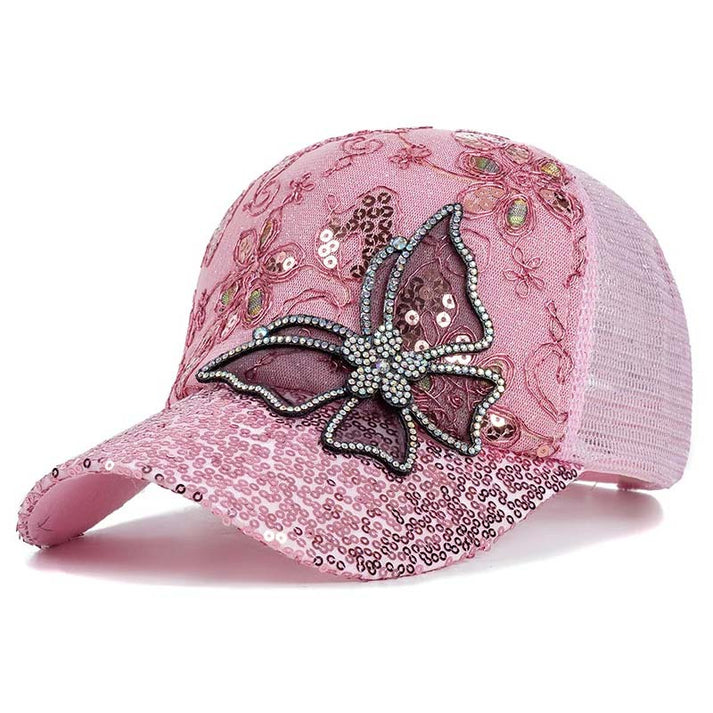 📢📢50% OFF !! ⏰👒Rhinestone Butterfly Sequin Baseball Cap🦋