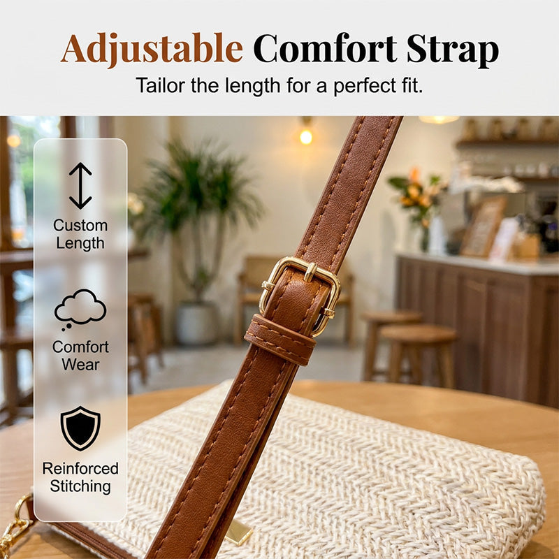 Women's Woven Straw Shoulder Clutch Bag👜
