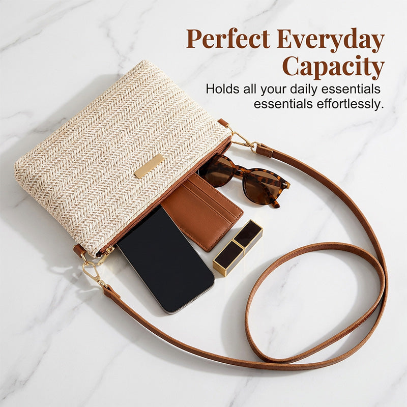 Women's Woven Straw Shoulder Clutch Bag👜