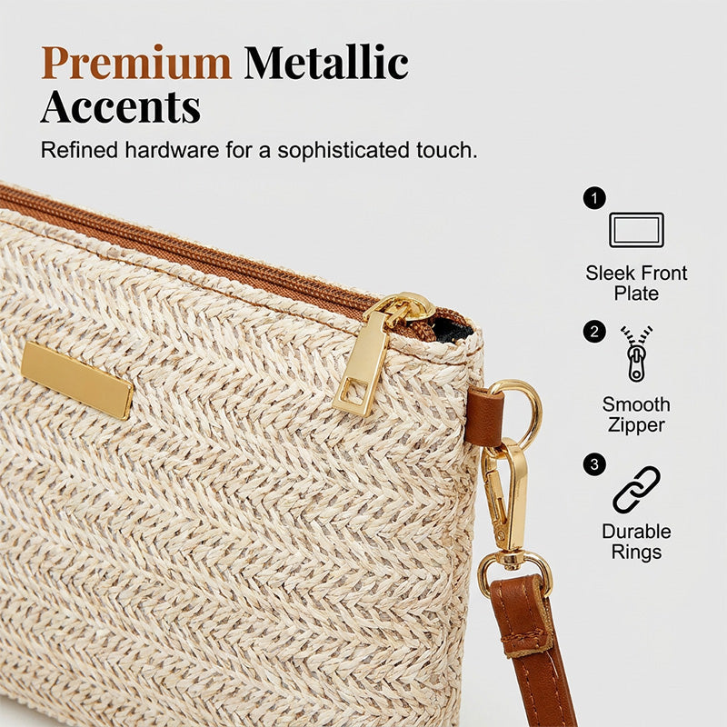 Women's Woven Straw Shoulder Clutch Bag👜