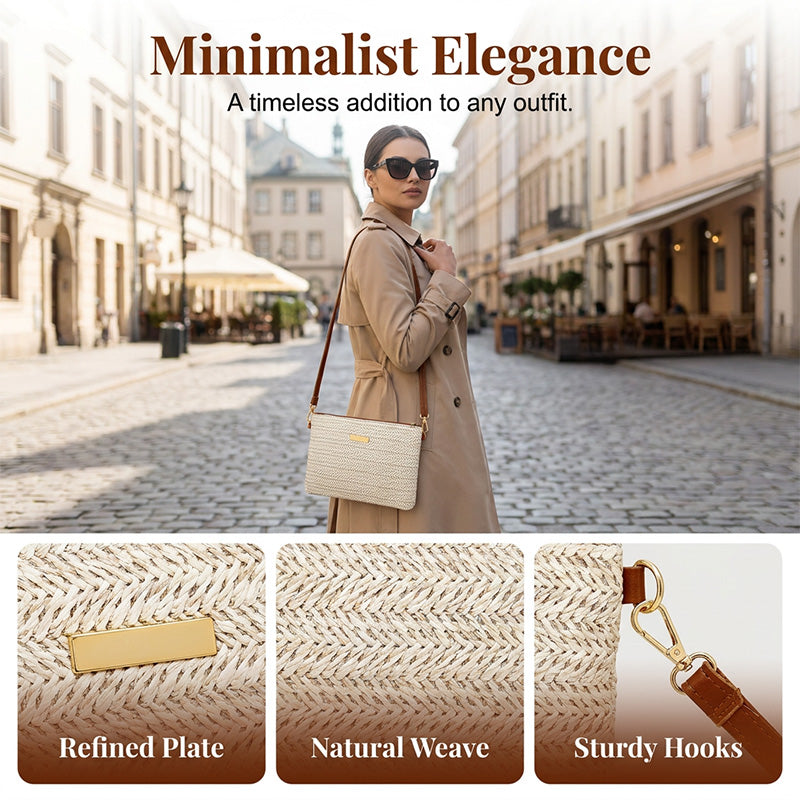 Women's Woven Straw Shoulder Clutch Bag👜