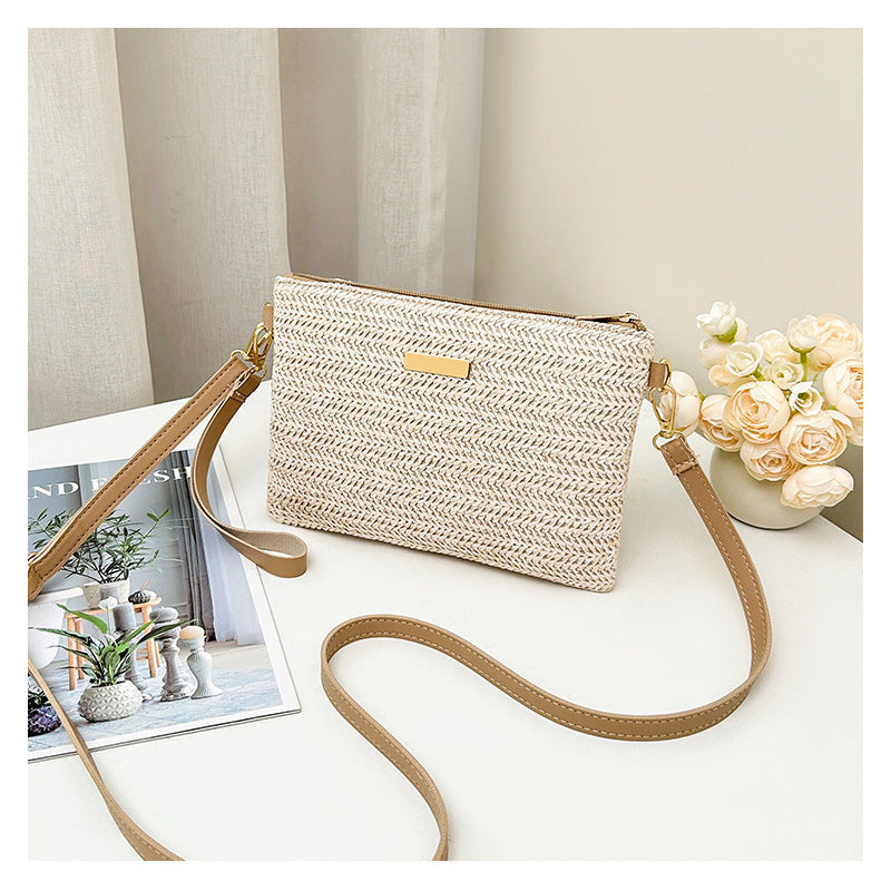 Women's Woven Straw Shoulder Clutch Bag👜