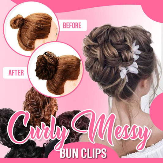 Curly Messy Bun Clips