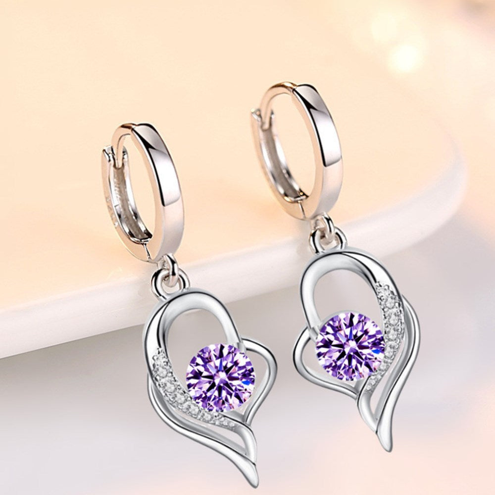 🔥White Purple Crystal Zircon Hot Selling Earrings🔥