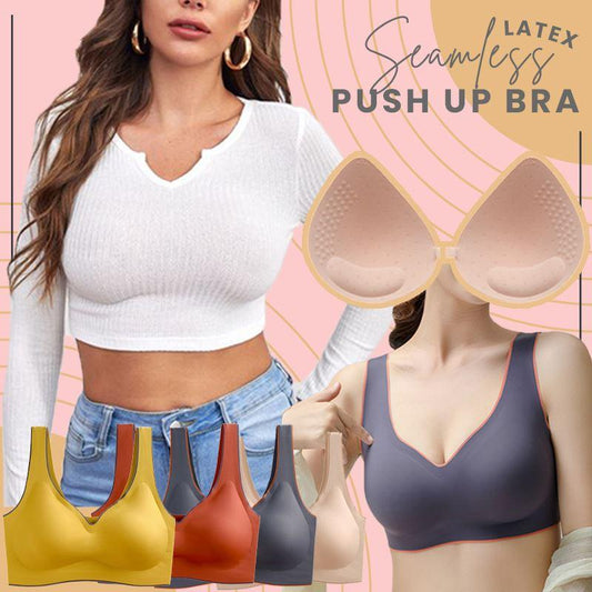 Latex Seamless Push-Up Bra