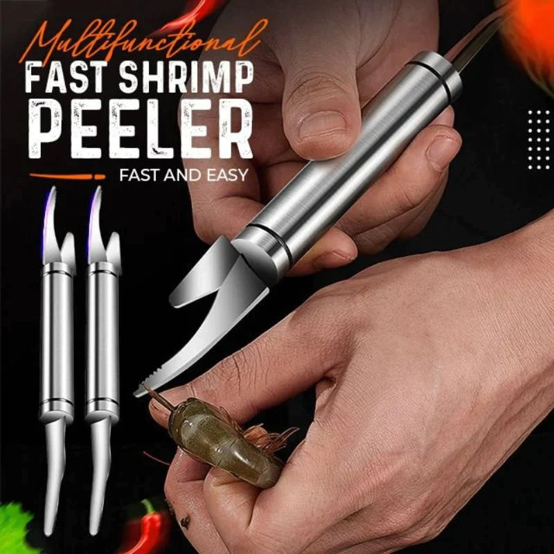 Multifunctional Fast Shrimp Peeler Stainless Steel 6 In 1 Fish Knife Shrimp Line Cutting /Scraping /Digging Knife Kitchen Tools