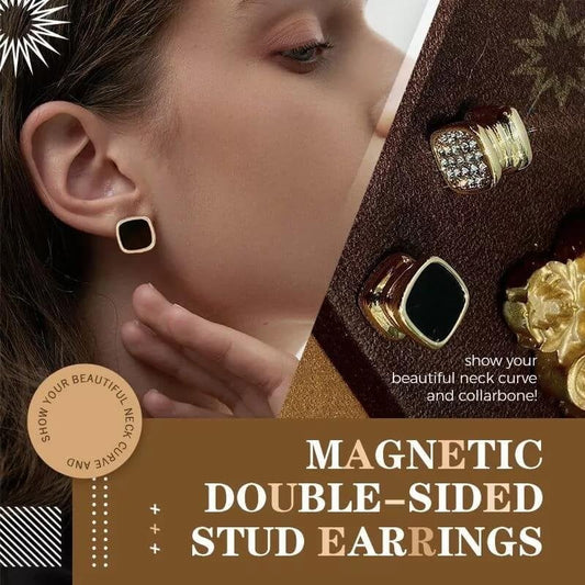 Magnetic Diamond Double-Sided Stud Earrings